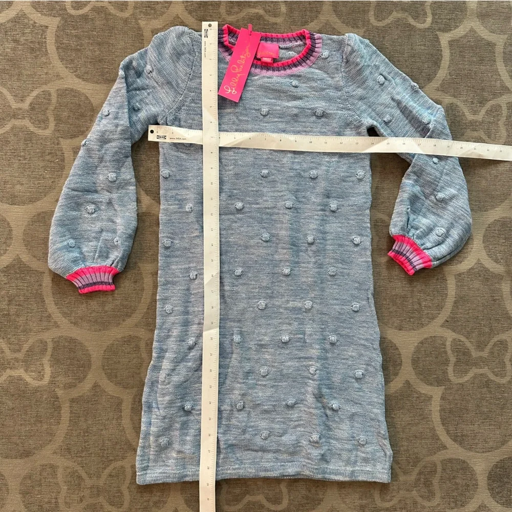 Lilly Pulitzer Mini Verna Blue knit sweater dress NWT Girls L 8/10